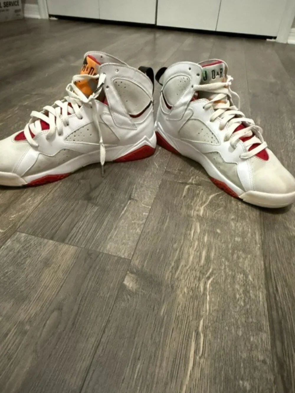 Nike Air Jordan 7 Hare CDP Retro Countdown 2007 Size 10 White Red 394775-102